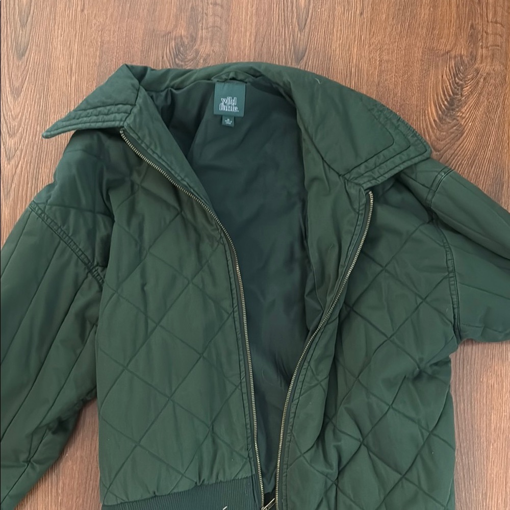 Dark Green Quilted Jacket